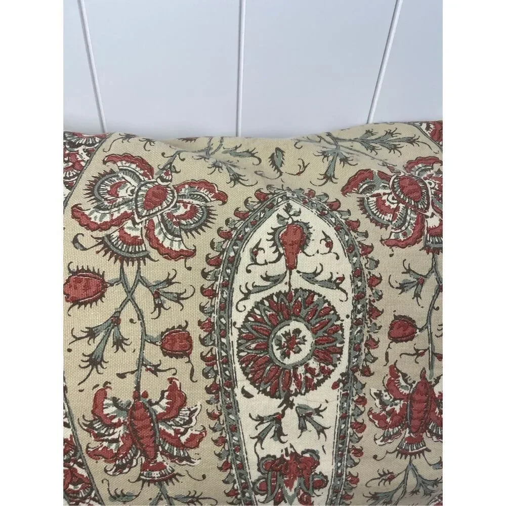 POTTERY BARN Josie Kalamkari‎ Cotton 16x26 Lobster Boho Paisley Sham